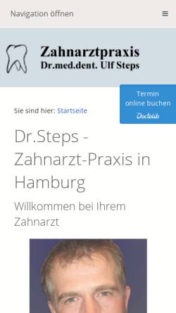 Vorschau der mobilen Webseite www.zahnarzt-dr-steps.de, Steps, Dr. Ulf
