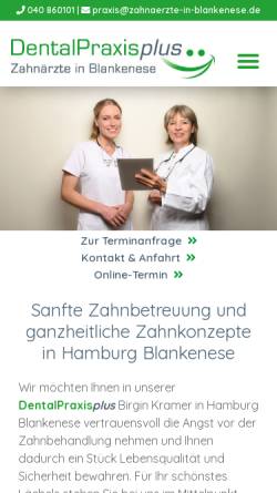 Vorschau der mobilen Webseite zahnaerzte-in-blankenese.de, Kramer, Birgin