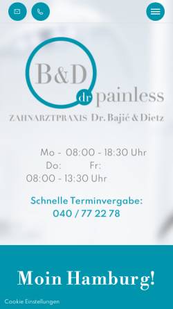 Vorschau der mobilen Webseite www.dr-painless.de, Gemeinschaftspraxis Schmidt und Bajic