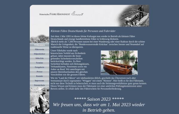 Vorschau von www.faehre-kronsnest.de, Historische Fähre Kronsnest