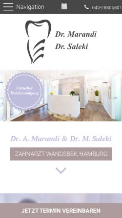 Vorschau der mobilen Webseite www.zahnarzt-marandi-saleki-wandsbek.de, Marandi, Dr. Ali und Saleki, Dr. Maryam