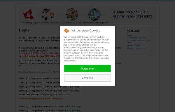 Vorschau von www.belehrung43.de, Erstbelehrung nach Paragraph 43 in Hamburg