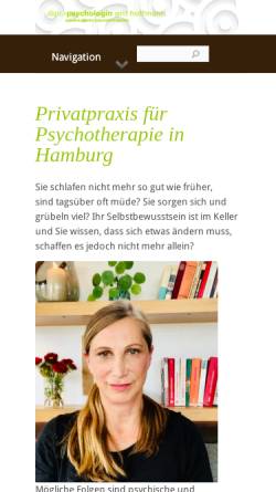 Vorschau der mobilen Webseite psychotherapie-hoffmann.de, Hoffmann, Grit