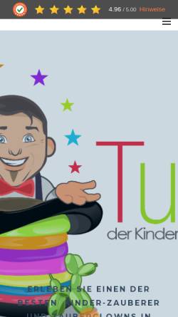 Vorschau der mobilen Webseite www.zauberer-clown-hamburg.de, Magisches Kinderentertainment in Hamburg
