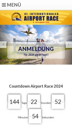 Vorschau der mobilen Webseite www.airportrace.de, Airport Race - BMS Die Laufgesellschaft mbH