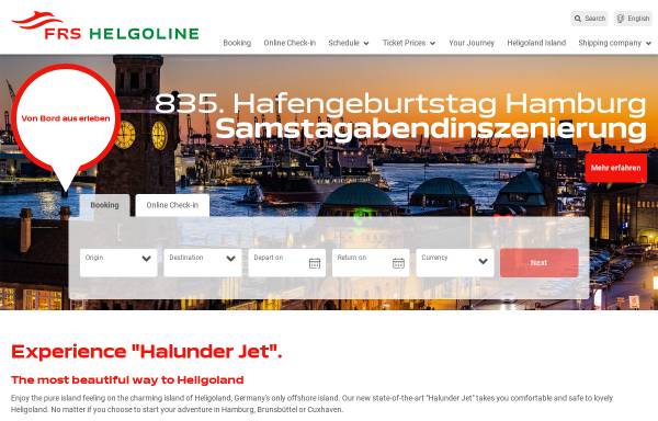 Vorschau von www.helgoline.de, FRS Helgoline GmbH & Co. KG
