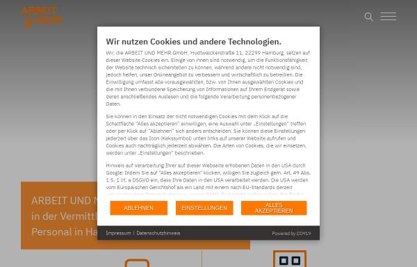 Vorschau von www.arbeit-und-mehr.de, Arbeit und Mehr - Karin Pitschel und Marlis Krause Zeitarbeit und Arbeitsvermittlung GmbH