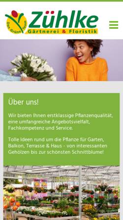 Vorschau der mobilen Webseite gaertnerei-zuehlke.de, Gärtnerei Zühlke