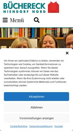 Vorschau der mobilen Webseite buechereckniendorf.de, Büchereck Niendorf Nord
