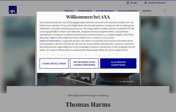 Vorschau von www.axa-betreuer.de, Axa Geschäftsstelle Thomas Harms