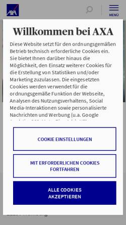Vorschau der mobilen Webseite www.axa-betreuer.de, Axa Geschäftsstelle Thomas Harms