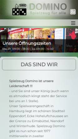 Vorschau der mobilen Webseite domino-spielzeug.de, Domino Spielzeug für alle