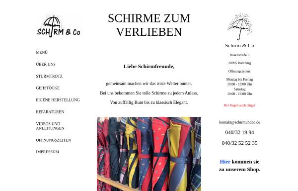 Vorschau von schirmundco.de, Schirm und Co. ist Ihr Schirmfachgeschäft