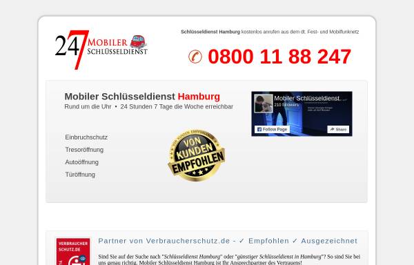 Vorschau von www.hamburg-schluesseldienst.com, Klivberg OHG