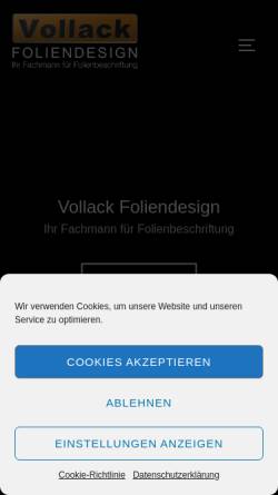 Vorschau der mobilen Webseite www.vollack-foliendesign.de, Vollack-Foliendesign, Gerald Vollack