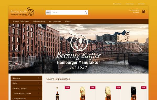 Vorschau von becking-kaffee.de, Becking Kaffee seit 1928