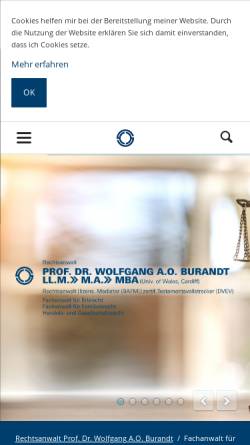 Vorschau der mobilen Webseite www.prof-burandt.de, Burandt, Prof. Dr. Wolfgang