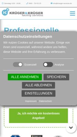 Vorschau der mobilen Webseite gebaeudereinigung.net, Krüger und Krüger Facility Services GmbH