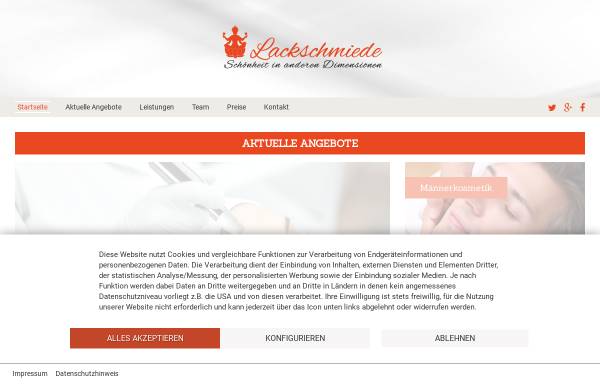 Vorschau von www.kosmetikstudio-lackschmiede.de, Lackschmiede Kosmetikstudio