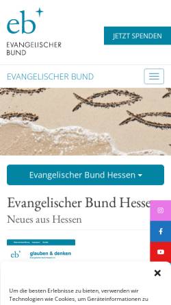 Vorschau der mobilen Webseite evangelischer-bund.de, Evangelischer Bund Hessen