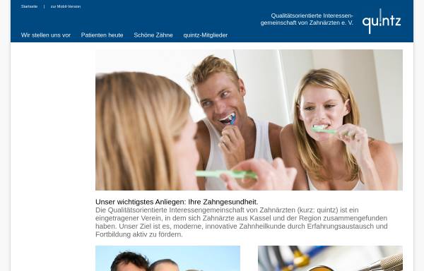 Vorschau von www.quintz.de, Qualitätsorientierte Interessengemeinschaft von Zahnärzten e. V