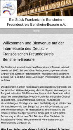 Vorschau der mobilen Webseite www.bensheim-beaune.eu, Deutsch-Französischer Freundeskreis Bensheim-Beaune e.V.