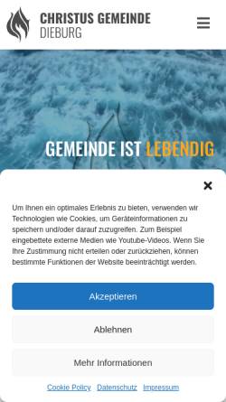 Vorschau der mobilen Webseite cg-dieburg.de, Christusgemeinde