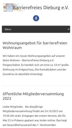 Vorschau der mobilen Webseite www.barrierefrei-dieburg.de, Barrierefreies Dieburg e.V.