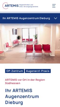 Vorschau der mobilen Webseite www.augenzentrum-dieburg.de, Augenärztliche Gemeinschaftspraxis