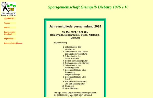 Vorschau von sg-dieburg.de, Sportgemeinschaft Grüngelb Dieburg 1976 e.V.