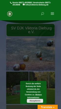 Vorschau der mobilen Webseite djk-viktoria-dieburg.de, SV DJK Viktoria Dieburg e.V.