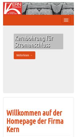 Vorschau der mobilen Webseite www.kern-dieburg.de, Heinrich Kern Straßen- und Tiefbau GmbH