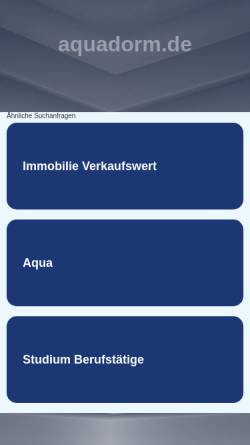 Vorschau der mobilen Webseite www.aquadorm.de, Aquadorm Wasserbetten