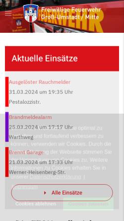 Vorschau der mobilen Webseite www.feuerwehr-gross-umstadt.de, Freiwillige Feuerwehr Groß-Umstadt / Mitte e.V.