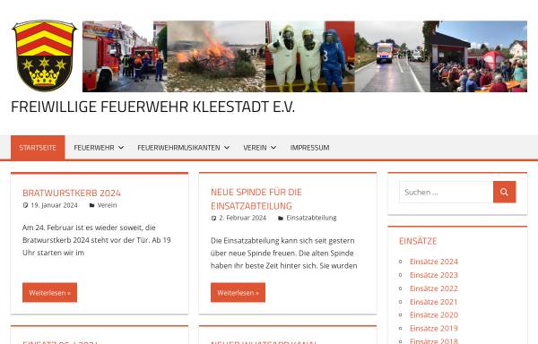Vorschau von feuerwehr-kleestadt.de, Freiwillige Feuerwehr Kleestadt