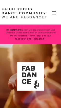 Vorschau der mobilen Webseite www.fabdance.de, Fabulicious Dance Community