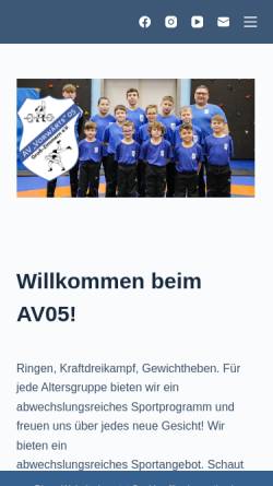 Vorschau der mobilen Webseite www.athletenverein.de, AV 05 Groß-Zimmern e.V.