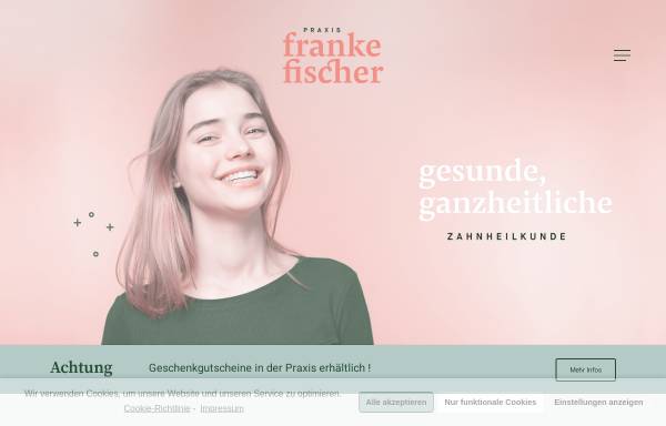 Vorschau von www.zahnaerztin-franke-fischer.de, Praxis für ganzheitliche und ästhetische Zahnheilkunde Katrin Franke-Fischer