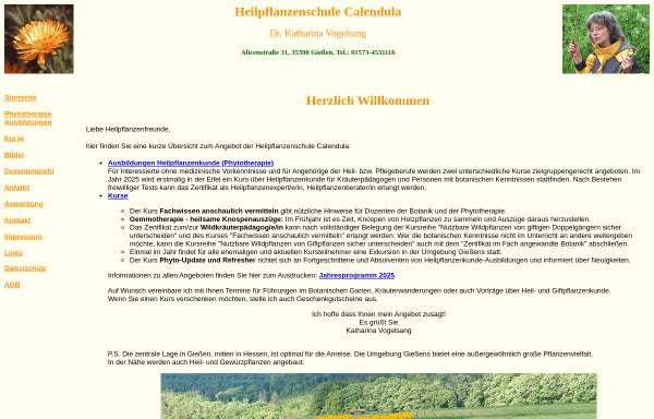 Vorschau von heilpflanzenschule-calendula.de, Heilpflanzenschule Calendula