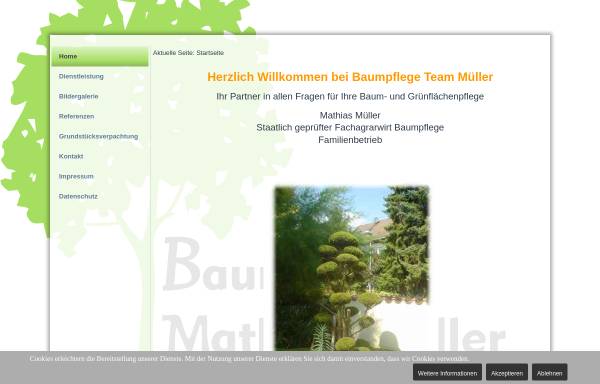 Vorschau von www.baumpflege-mueller.de, Baumpflege Müller