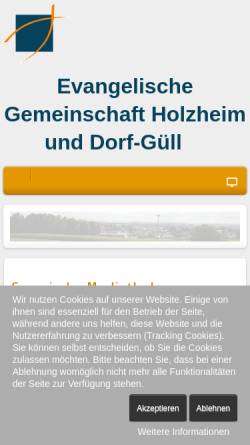 Vorschau der mobilen Webseite www.gemeinschaft-holzheim.de, Evangelische Gemeinschaft Holzheim/Dorf-Güll e.V.