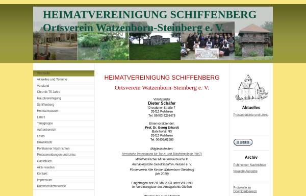 Heimatvereinigung Schiffenberg - Ortsverein Watzenborn-Steinberg e. V.
