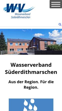 Vorschau der mobilen Webseite www.wv-suederdithmarschen.de, Wasserverband Süderdithmarschen