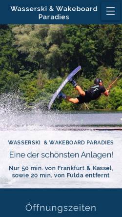 Vorschau der mobilen Webseite www.wasserski-kirchheim.de, Boarden & Skien GmbH