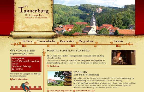 Vorschau von www.tannenburg.de, Die Tannenburg