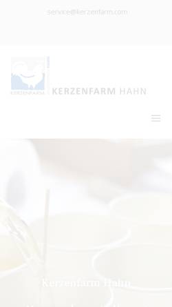 Vorschau der mobilen Webseite www.kerzenfarm.com, Kerzenfarm Hahn