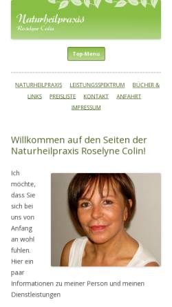 Vorschau der mobilen Webseite naturheilpraxis-colin.de, Naturheilpraxis Roselyne Colin