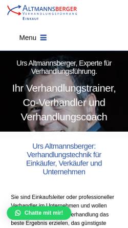 Vorschau der mobilen Webseite www.altmannsberger-verhandlungstraining.de, Urs P. Altmannsberger