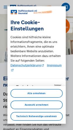 Vorschau der mobilen Webseite www.rb-baunatal.de, Raiffeisenbank eG Baunatal