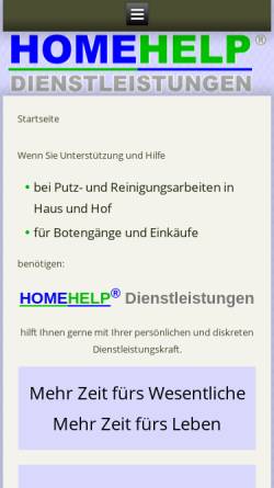 Vorschau der mobilen Webseite homehelp-dienstleistungen.de, Tobias Flörke, Agentur für haushaltsnahe Dienstleistungen